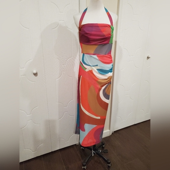 Anthropologie Dresses & Skirts - Anthropologie Square Neck Halter Midi Dress Xxs Soldout